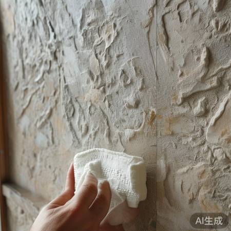 “石头画墙需轻擦拭”