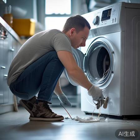 洗衣机底清理，注意安全