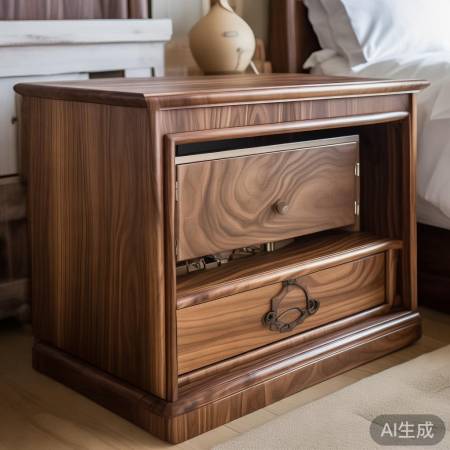 胡桃木床头柜，实用美观环保