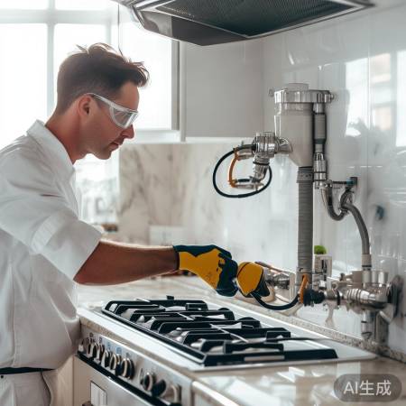 “燃气灶接法，安全第一”