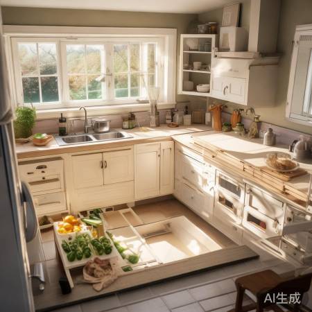 厨房布局改造，采光通风佳