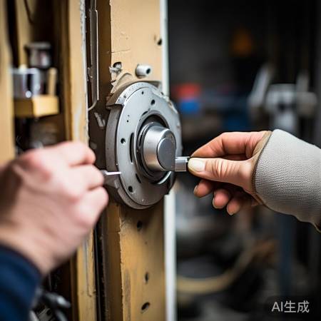 “轻拧螺丝固定新锁舌”