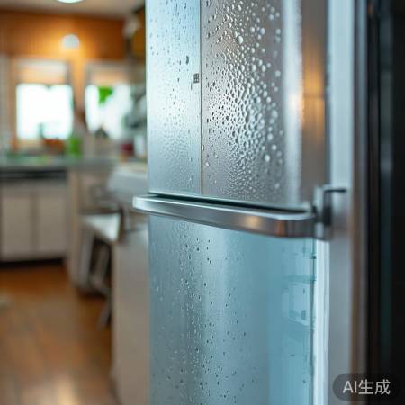 冰箱冷库内，热空气遇冷成雾