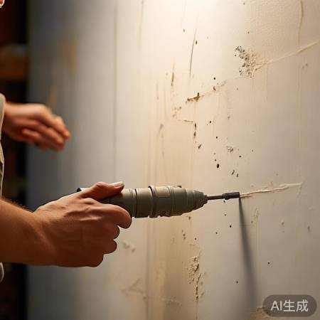 电钻墙上精准打孔